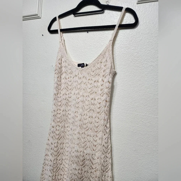 Lulus Sunset Vibes Light Beige Crochet Sleeveless Midi Dress L Travel Vacation - Picture 7 of 8